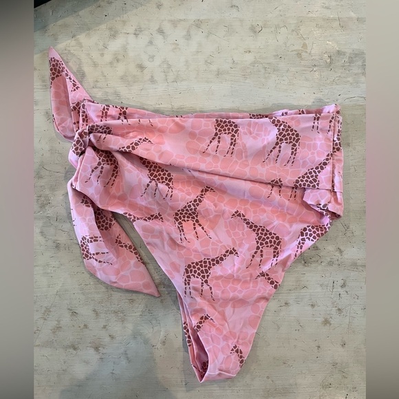 Rose swimsuit GIRAFFE PRINTED HIGH WAIST DEEP V TRIANGLE BIKINI NWOT | size XL - Picture 6 of 9